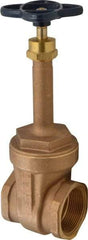 NIBCO - 2-1/2" Pipe, Class 125, Threaded Bronze Solid Wedge Rising Stem Gate Valve - 200 WOG, 125 WSP, Screw-In Bonnet - Industrial Tool & Supply