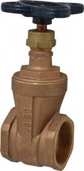 NIBCO - 2" Pipe, Class 125, Threaded Bronze Solid Wedge Stem Gate Valve - 200 WOG, 125 WSP, Screw-In Bonnet - Industrial Tool & Supply