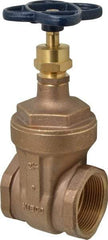 NIBCO - 2-1/2" Pipe, Class 125, Threaded Bronze Solid Wedge Stem Gate Valve - 200 WOG, 125 WSP, Screw-In Bonnet - Industrial Tool & Supply