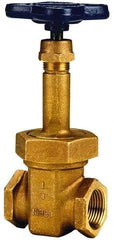 NIBCO - Class 125, Threaded Bronze Solid Wedge Rising Stem Gate Valve - 200 WOG, 125 WSP, Union Bonnet - Industrial Tool & Supply