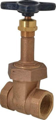 NIBCO - 1" Pipe, Class 125, Threaded Bronze Solid Wedge Rising Stem Gate Valve - 200 WOG, 125 WSP, Union Bonnet - Industrial Tool & Supply