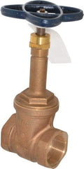 NIBCO - Class 125, Threaded Bronze Solid Wedge Rising Stem Gate Valve - 200 WOG, 125 WSP, Union Bonnet - Industrial Tool & Supply