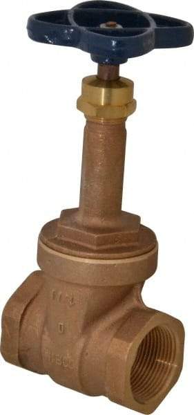 NIBCO - Class 125, Threaded Bronze Solid Wedge Rising Stem Gate Valve - 200 WOG, 125 WSP, Union Bonnet - Industrial Tool & Supply