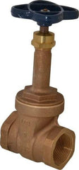 NIBCO - Class 125, Threaded Bronze Solid Wedge Rising Stem Gate Valve - 200 WOG, 125 WSP, Union Bonnet - Industrial Tool & Supply