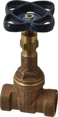 NIBCO - Class 125, Threaded Bronze Solid Wedge Rising Stem Gate Valve - 200 WOG, 125 WSP, Union Bonnet - Industrial Tool & Supply