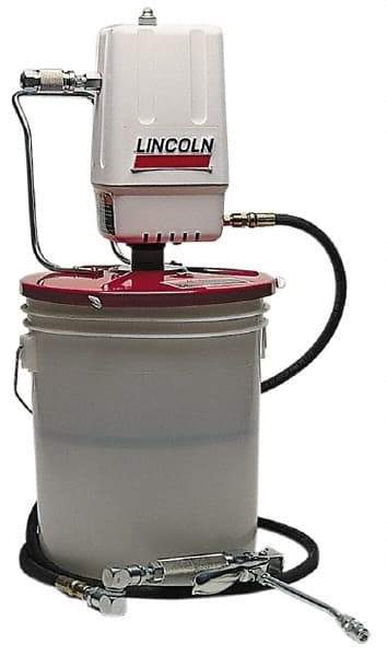 Lincoln - Grease Lubrication Aluminum Air-Operated Pump - For 25 to 50 Lb (Drum) & 35 to 50 Lb (Pail) Container - Industrial Tool & Supply