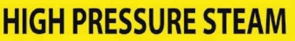 NMC - Pipe Marker with High Pressure Steam Legend and No Graphic - 3/4 to 1-1/4" Pipe Outside Diam, Black on Yellow - Industrial Tool & Supply
