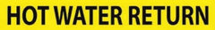 NMC - Pipe Marker with Hot Water Return Legend and No Graphic - 3/4 to 1-1/4" Pipe Outside Diam, Black on Yellow - Industrial Tool & Supply