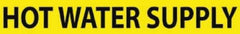 NMC - Pipe Marker with Hot Water Supply Legend and No Graphic - 3/4 to 1-1/4" Pipe Outside Diam, Black on Yellow - Industrial Tool & Supply