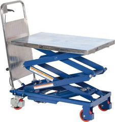 Vestil - 220 Lb Capacity Manual Scissor Elevating Cart - 10" to 51" Lift Height, 27-1/2" Platform Length x 17-1/2" Platform Width - Industrial Tool & Supply