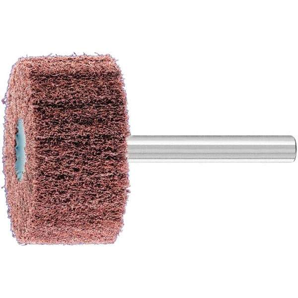 PFERD - 1-1/2" Diam x 3/4" Face Width, Aluminum Oxide Nonwoven Mounted Flap Wheel - 1/4" Shank Mount, 280 Grit, 15,000 Max RPM - Industrial Tool & Supply