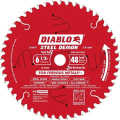 Freud - 6-1/2" Diam, 5/8" Arbor Hole Diam, 48 Tooth Wet & Dry Cut Saw Blade - Carbide-Tipped, Burr-Free Action, Standard Round Arbor - Industrial Tool & Supply