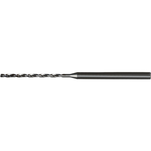 1.7 mm Dia. × 4 mm Shank × 30.8 mm Flute Length × 81 mm OAL, 15xD, 140°, AlTiN Nano, 2 Flute, Coolant Thru, Straight / Cylindrical Solid Carbide Drill