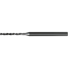 1.7 mm Dia. × 4 mm Shank × 18.9 mm Flute Length × 64 mm OAL, 8xD, 140°, AlTiN Nano, 2 Flute, Coolant Thru, Straight / Cylindrical Solid Carbide Drill