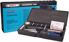 Solder-It - 9 Piece Soldering Iron Kit - Includes Blow Torch Tip, 1.6mm Conical, 2.4mm Chisel, Hot Knife, Heat Blower, Spare Orifice, Heat Reflector, Manual, Vented Safety Cap - Exact Industrial Supply