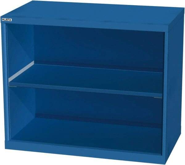 LISTA - 2 Shelf, 33-1/2" High x 40" Wide Bookcase - 22-1/2" Deep, Steel, Blue - Industrial Tool & Supply