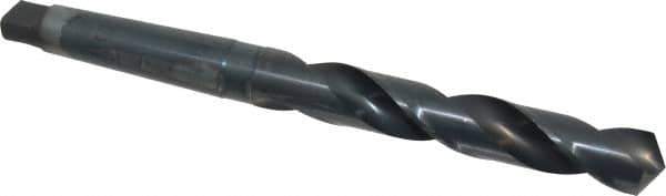 Chicago-Latrobe - 1-1/4", 4MT 118° Point High Speed Steel Taper Shank Drill Bit - Oxide Finish, 7-7/8" Flute Length, 13-1/2" OAL, Spiral Flute, Series 110 - Industrial Tool & Supply
