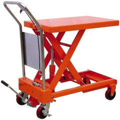 Vestil - 1,000 Lb Capacity Hydraulic Scissor Elevating Cart - 15-1/2" Lift Height, 32" Platform Length x 19-3/4" Platform Width - Industrial Tool & Supply