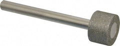 Made in USA - 3/4" Head Diam x 1/2" Head Thickness Diamond (Abrasive) Grinding Pin - 1/4" Shank Diam x 2-1/2" Shank Length, Coarse Grade - Industrial Tool & Supply