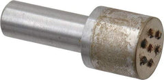 Made in USA - 1 Carat Multi-Point Cluster Diamond Dresser - 3/8" Shank Diam, Contains 7 Stones - Industrial Tool & Supply