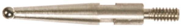 Made in USA - 0.08" Ball Diam, Carbide, Ball Test Indicator Contact Point - 0.78" Contact Point Length, Use with Fowler Test Indicators - Industrial Tool & Supply