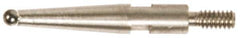 Made in USA - 0.04" Ball Diam, Carbide, Ball Test Indicator Contact Point - 0.78" Contact Point Length, Use with Fowler Test Indicators - Industrial Tool & Supply