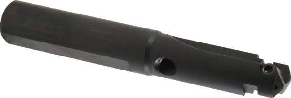 Allied Machine and Engineering - Series A, 31/32 to 1-3/8" Diam, 1" Diam Straight Shank, Straight Flute Spade Drill - 3" Max Depth, 3-17/32" Body Length, 6-1/2" OAL, Short Length, Through Coolant - Industrial Tool & Supply