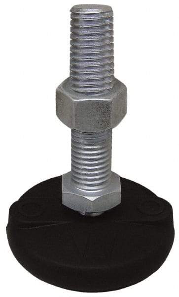 Gibraltar - 5/8-11 Bolt Thread, Studded Pivotal Stud Mount Leveling Pad & Mount - 10,000 Max Lb Capacity, 5" Base Diam - Industrial Tool & Supply