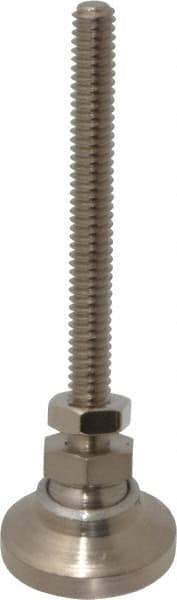 Gibraltar - 1/4-20 Bolt Thread, Studded Pivotal Stud Mount Leveling Pad & Mount - 1,000 Max Lb Capacity, 1" Base Diam - Industrial Tool & Supply