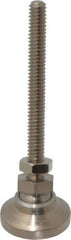 Gibraltar - 1/4-20 Bolt Thread, Studded Pivotal Stud Mount Leveling Pad & Mount - 1,000 Max Lb Capacity, 1" Base Diam - Industrial Tool & Supply