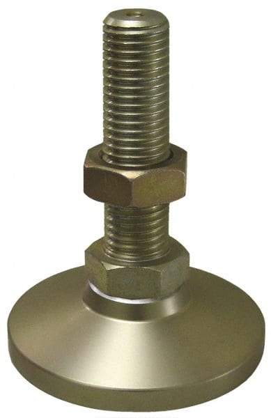 Gibraltar - 1-8 Bolt Thread, Studded Pivotal Stud Mount Leveling Pad & Mount - 22,000 Max Lb Capacity, 4" Base Diam - Industrial Tool & Supply