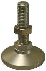 Gibraltar - 1-8 Bolt Thread, Studded Pivotal Stud Mount Leveling Pad & Mount - 22,000 Max Lb Capacity, 4" Base Diam - Industrial Tool & Supply