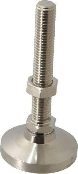 Gibraltar - 5/8-11 Bolt Thread, Studded Pivotal Stud Mount Leveling Pad & Mount - 6,000 Max Lb Capacity, 2-1/2" Base Diam - Industrial Tool & Supply