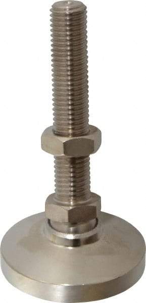 Gibraltar - 3/4-10 Bolt Thread, Studded Pivotal Stud Mount Leveling Pad & Mount - 7,400 Max Lb Capacity, 3" Base Diam - Industrial Tool & Supply