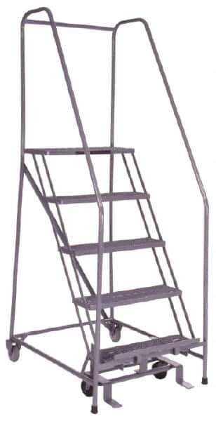 Cotterman - 80" 5 Step Ladder - 350 Lb Capacity, 50" Platform Height, 30" Base Width x 40" Depth, Grip Strut - Industrial Tool & Supply