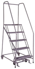 Cotterman - 80" 5 Step Ladder - 350 Lb Capacity, 50" Platform Height, 30" Base Width x 40" Depth, Grip Strut - Industrial Tool & Supply