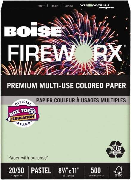 Boise - 8-1/2" x 11" Green Colored Copy Paper - Use with Laser Printers, Copiers, Plain Paper Fax Machines, Multifunction Machines - Industrial Tool & Supply