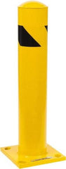 PRO-SAFE - 4-1/2" Diam x 24" High, Steel Bollard - 8" Wide x 8" Long Mounting Plate - Industrial Tool & Supply