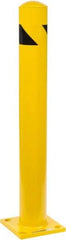 PRO-SAFE - 4-1/2" Diam x 36" High, Steel Bollard - 8" Wide x 8" Long Mounting Plate - Industrial Tool & Supply