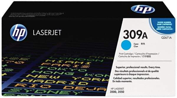 Hewlett-Packard - Cyan Toner Cartridge - Use with HP Color Laser Jet 3500, 3550 - Industrial Tool & Supply