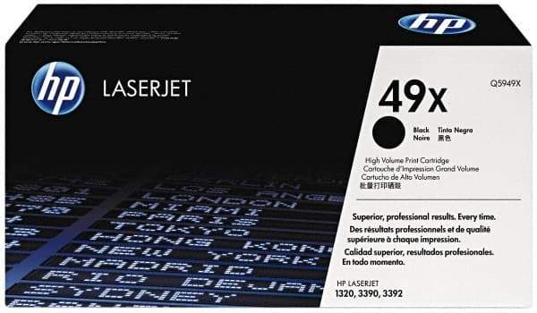 Hewlett-Packard - Black Toner Cartridge - Use with HP LaserJet 1160, 1160Le, 1320, 1320t, 1320n, 1320nw, 1320tn, 3390 - Industrial Tool & Supply