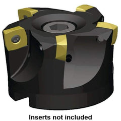 Kennametal - 5 Inserts, 2" Cut Diam, 3/4" Arbor Diam, 15.5mm Max Depth of Cut, Indexable Square-Shoulder Face Mill - 0° Lead Angle, 40" High, LNGU15T608SRGE Insert Compatibility, Series MILL 4-15 - Industrial Tool & Supply