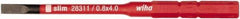 Wiha - 4mm Blade, 15/64" Drive Slotted Screwdriver Bit - 2-61/64" OAL - Industrial Tool & Supply