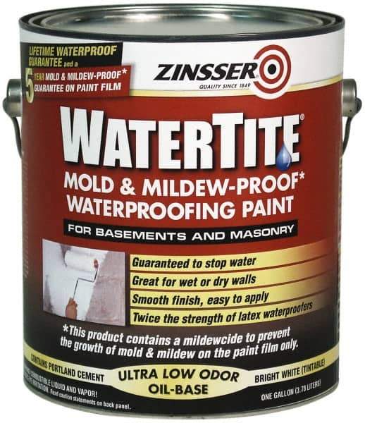 Zinsser - 1 Gal Bright White Semi Gloss Finish Latex Paint - 75 Sq Ft per Gal, Interior/Exterior, <400 gL VOC Compliance - Industrial Tool & Supply
