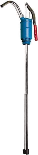 Value Collection - 7/8" Outlet, Zinc Hand Operated Drum Pump - 16 oz per Stroke, 45" OAL, For High Viscosity Liquids - Industrial Tool & Supply