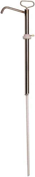 Value Collection - 3/4" Outlet, Stainless Steel Hand Operated Drum Pump - 8 oz per Stroke, 45" OAL, For Solvents, Acids & Other Corrosive Chemicals - Industrial Tool & Supply