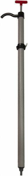 Value Collection - 19/32" Outlet, PVC Hand Operated Drum Pump - 22 oz per Stroke, 38" OAL, For Water Based Fluids, Light Oils, Mild Acids & Corrosive Soaps, Detergents, Waxes, Deodorants - Industrial Tool & Supply