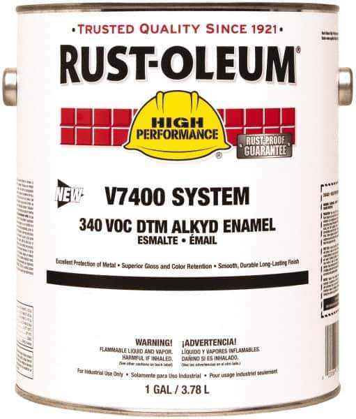 Rust-Oleum - 1 Gal Almond Gloss Finish Alkyd Enamel Paint - 230 to 425 Sq Ft per Gal, Interior/Exterior, Direct to Metal, <340 gL VOC Compliance - Industrial Tool & Supply