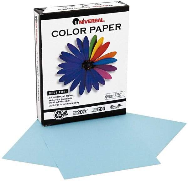 UNIVERSAL - 8-1/2" x 11" Blue Copy Paper - Use with Laser Printers, Copiers, Offset Presses, Spirit Duplicators - Industrial Tool & Supply