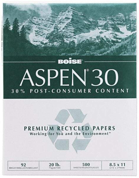Boise - 8-1/2" x 11" White Copy Paper - Use with Laser Printers, High-Speed Copiers, Plain Paper Fax Machines - Industrial Tool & Supply
